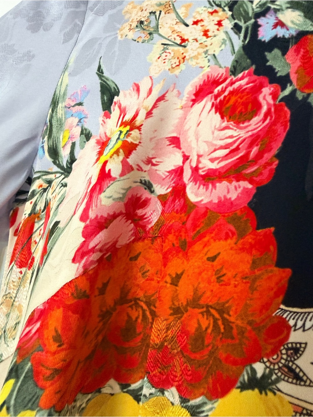 ETRO Silk Blend Midi Dress with Boho Floral Print Made in Italy Size 12 - Picture 8 of 12